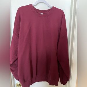 Women’s burgundy, long sleeve sweatshirt, 3X